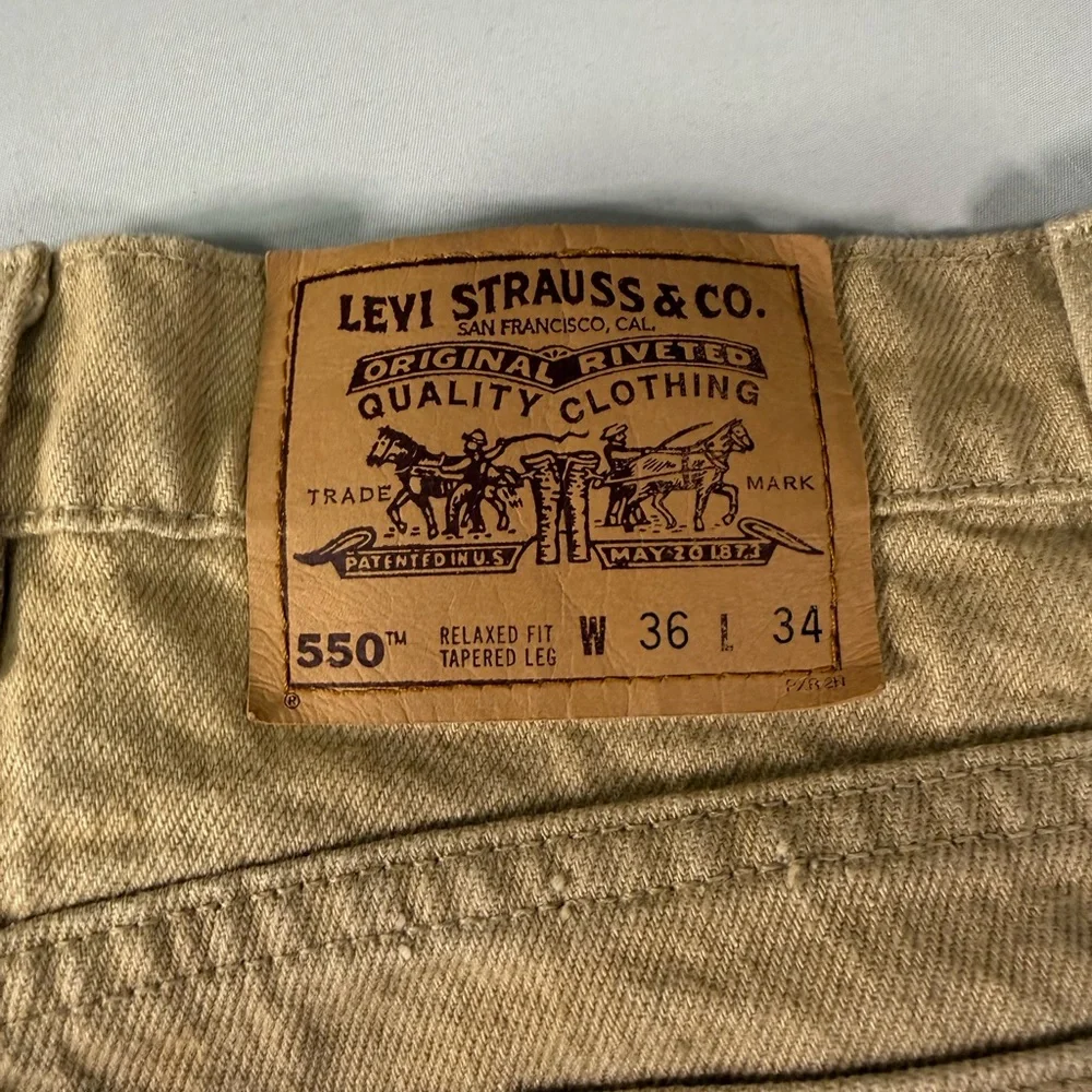 Vintage Levi’s‎ 550 Orange Tab USA Made Jeans 36x34 Fits 36x32 Beige 90s